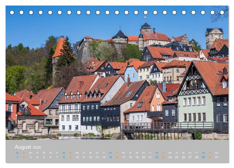 Produktbild: Kronach - drei Fl&uuml;sse und eine Festung (Tischkalender 2026 DIN A5 quer), CALVENDO Monatskalender