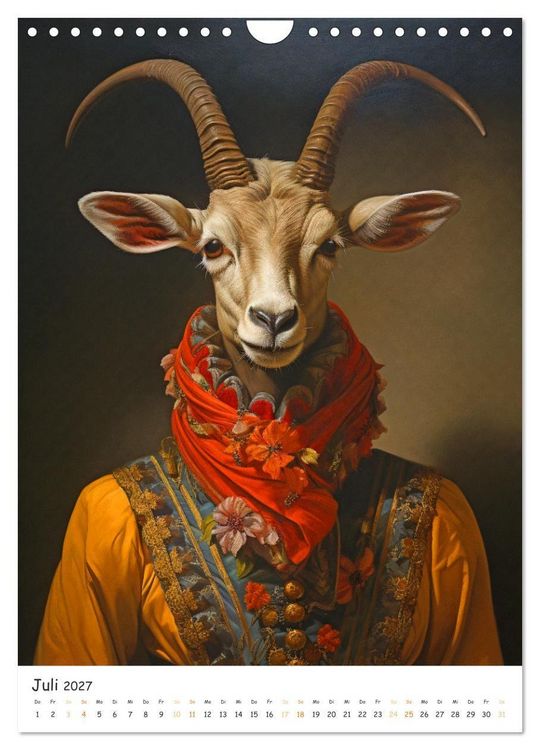 Produktbild: Tierische Kunst - Eine Sammlung von Renaissance-Gem&auml;lden mit tierischen Motiven (Wandkalender 2027 DIN A4 hoch), CALVENDO Monatskalender
