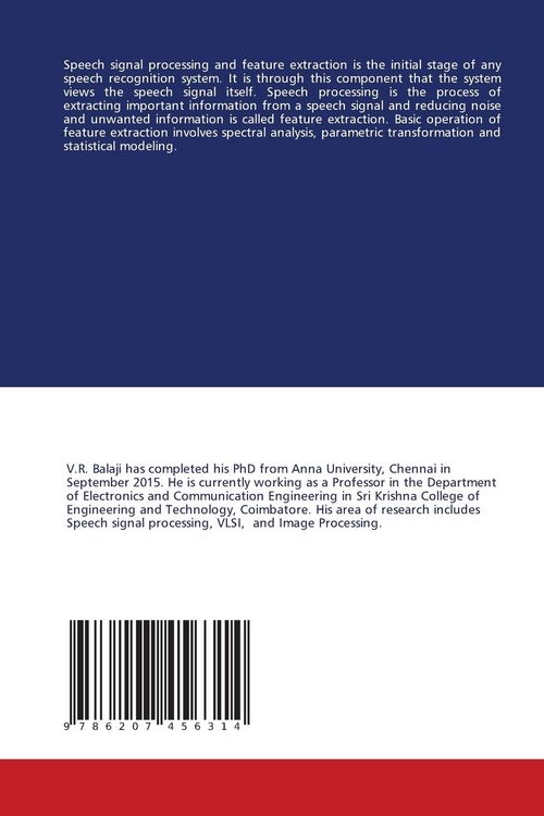 Produktbild: Speech Signal Processing and Feature Extraction