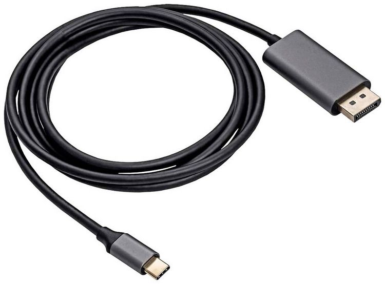 Produktbild: Akyga Anschlusskabel USB-C&reg; Stecker, DisplayPort Stecker 1.80 m Schwarz AK-AV-16 USB-C&reg; Kabel