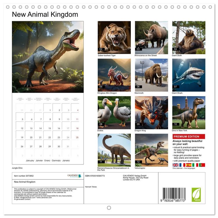 Produktbild: New Animal Kingdom (Wall Calendar 2026 12 &times; 12 Inch) CALVENDO 12 Month Wall Calendar