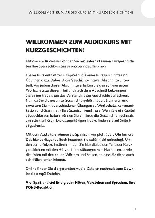 Produktbild: PONS Spanisch lernen mit Kurzgeschichten
