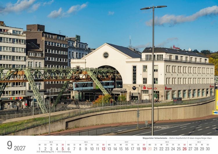 Produktbild: Wuppertaler Schwebebahn 2027 Bildkalender A3 Spiralbindung