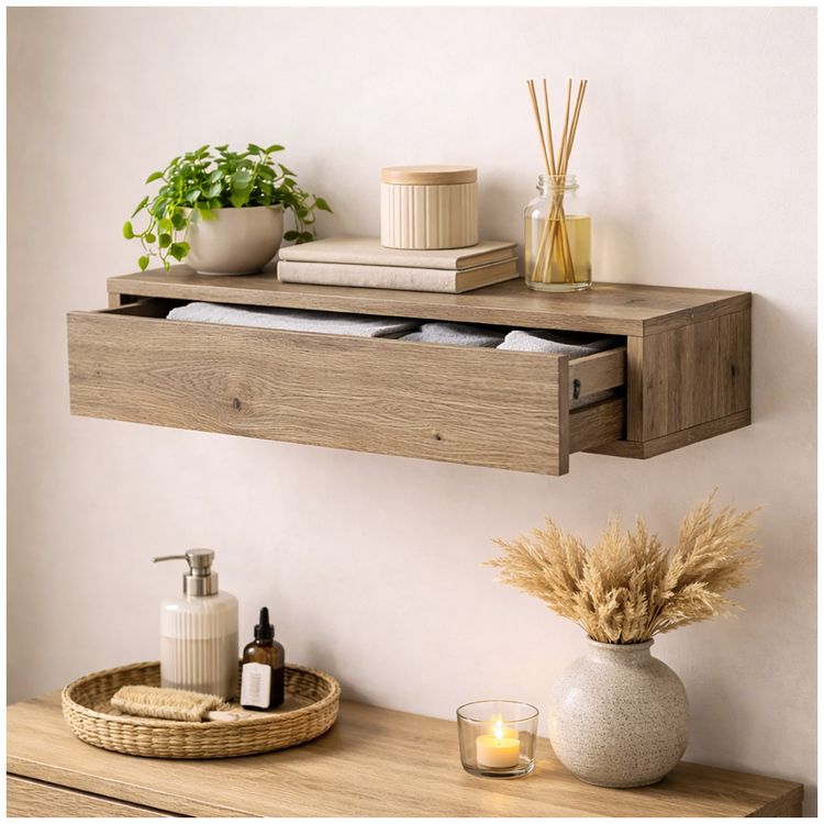 Produktbild: HTI-Living Wandregal mit Schublade 60 cm Artisaneiche Wandregal mit Schublade 60 cm Artisaneiche