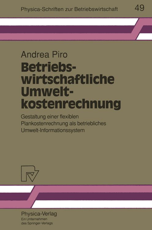 Produktbild: Betriebswirtschaftliche Umweltkostenrechnung