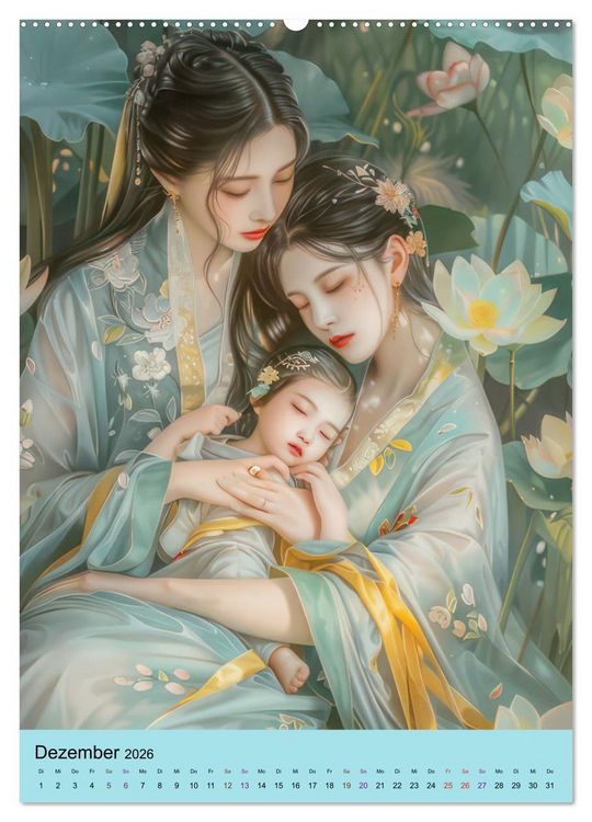 Produktbild: Grazi&ouml;se asiatische Frauen - Asienstil (Wandkalender 2026 DIN A2 hoch), CALVENDO Monatskalender