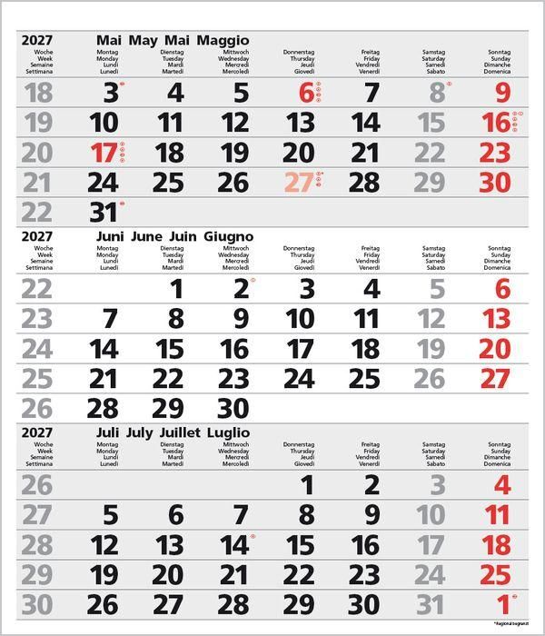 Produktbild: 3-Monats-Planer Comfort Grau 2027