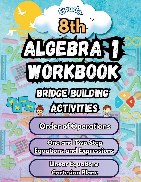 Produktbild: Summer Math Algebra 1 Workbook Grade 8 Bridge Building Activities
