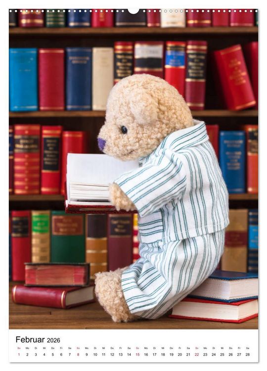 Produktbild: Teddyb&auml;ren Abenteuer - Zu Hause und Unterwegs (Wandkalender 2026 DIN A2 hoch), CALVENDO Monatskalender