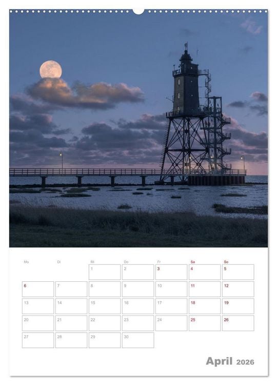Produktbild: VOLLMOND-Planer - Im Licht der Nacht (Wandkalender 2026 DIN A2 hoch), CALVENDO Monatskalender