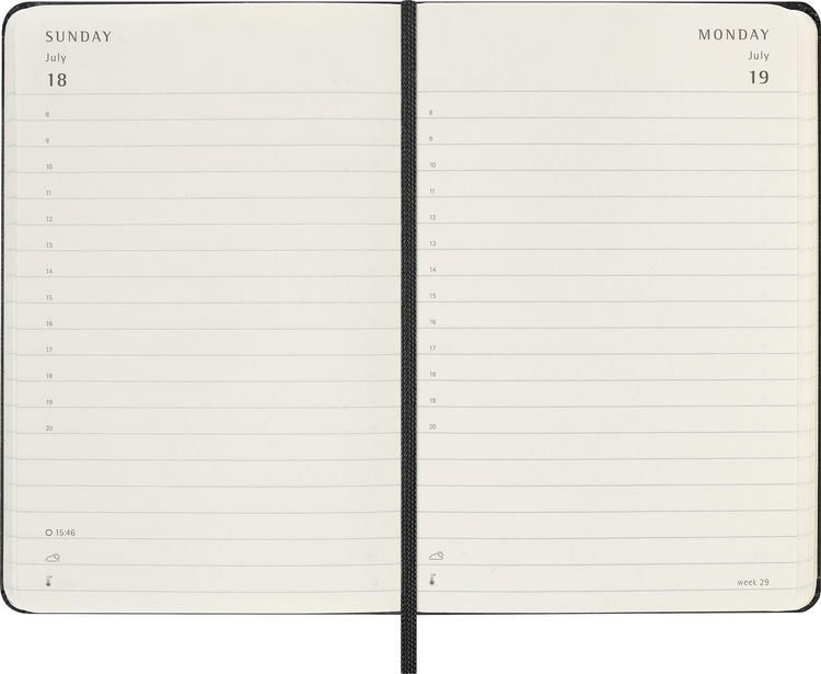 Produktbild: Moleskine 12 Monate Tageskalender 2027, Pocket/A6, 1 Tag = 1 Seite, fester Einband, Schwarz