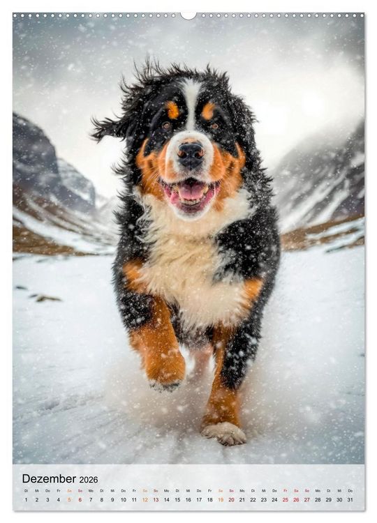 Produktbild: Berner Sennenhund - gutm&uuml;tig und treu (hochwertiger Premium Wandkalender 2026 DIN A2 hoch), Kunstdruck in Hochglanz