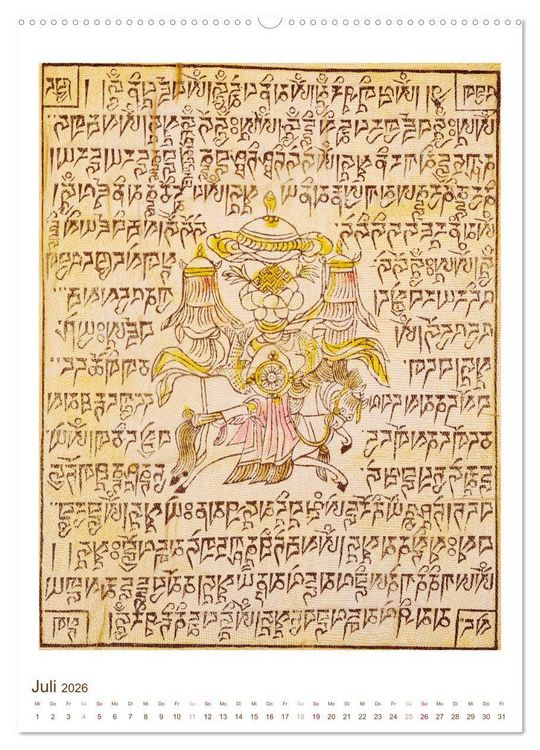 Produktbild: Mit Buddha durchs Jahr: historische Zeichnungen (Wandkalender 2026 DIN A2 hoch), CALVENDO Monatskalender