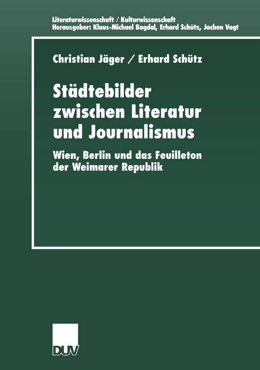 Produktbild: St&auml;dtebilder zwischen Literatur und Journalismus