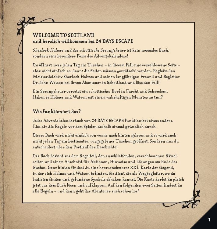 Produktbild: 24 DAYS ESCAPE &ndash; Der Escape Room Adventskalender: Sherlock Holmes und das schottische Seeungeheuer