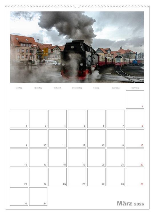 Produktbild: Mit Dampf durch den Harz (Wandkalender 2026 DIN A2 hoch), CALVENDO Monatskalender