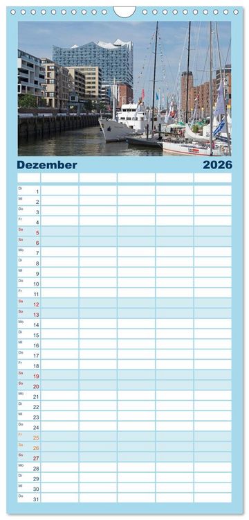 Produktbild: Familienplaner 2026 - Hamburg - Perle an der Elbe mit 5 Spalten (Wandkalender, 21 x 45 cm) CALVENDO