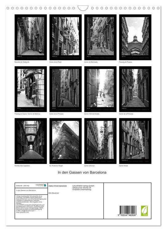 Produktbild: In den Gassen von Barcelona (Wandkalender 2026 DIN A3 hoch), CALVENDO Monatskalender