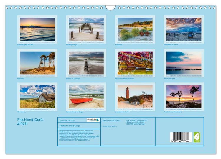 Produktbild: Fischland-Dar&szlig;-Zingst (Wandkalender 2026 DIN A3 quer), CALVENDO Monatskalender