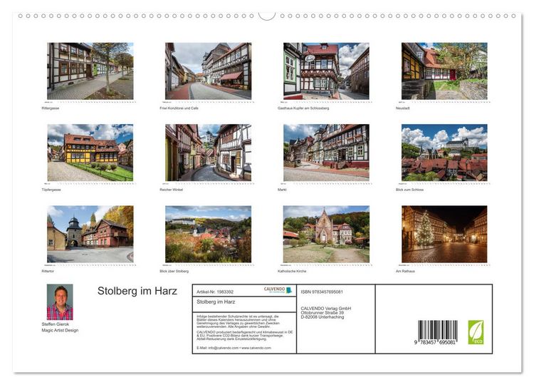 Produktbild: Stolberg im Harz (hochwertiger Premium Wandkalender 2026 DIN A2 quer), Kunstdruck in Hochglanz