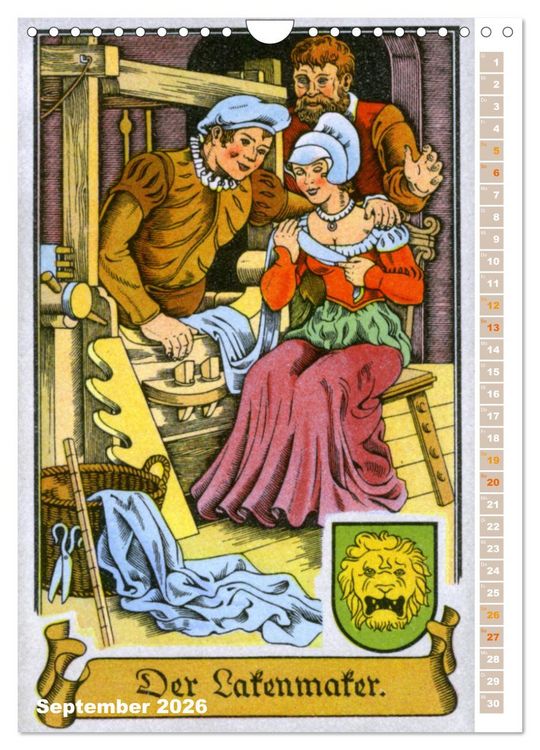 Produktbild: Altes Handwerk: Historische Zeichnungen neu entdeckt (Wandkalender 2026 DIN A4 hoch), CALVENDO Monatskalender