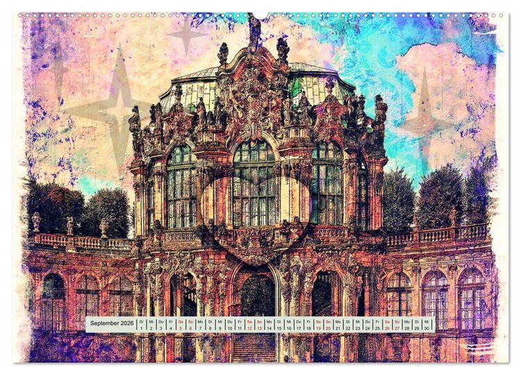 Produktbild: Gr&uuml;&szlig;e aus Dresden (hochwertiger Premium Wandkalender 2026 DIN A2 quer), Kunstdruck in Hochglanz