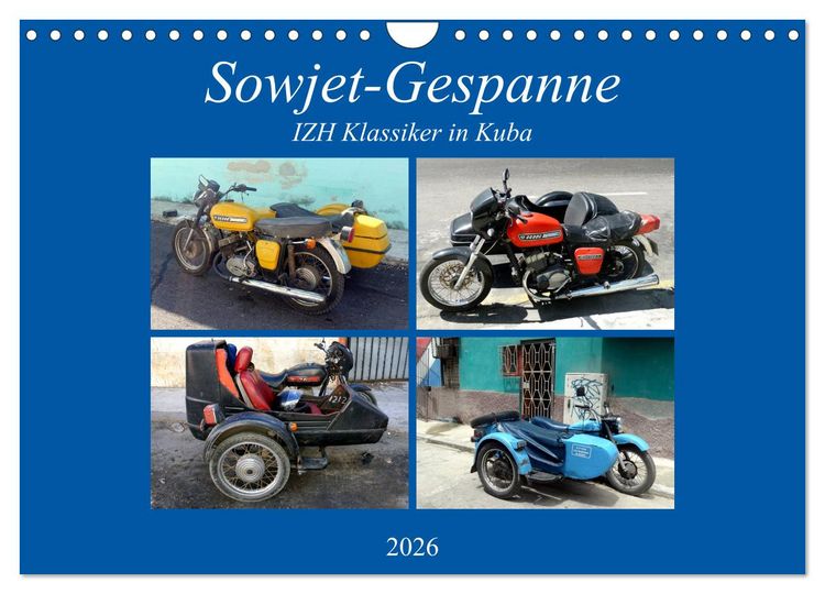 Produktbild: Sowjet-Gespanne - IZH Klassiker in Kuba (Wandkalender 2026 DIN A4 quer), CALVENDO Monatskalender