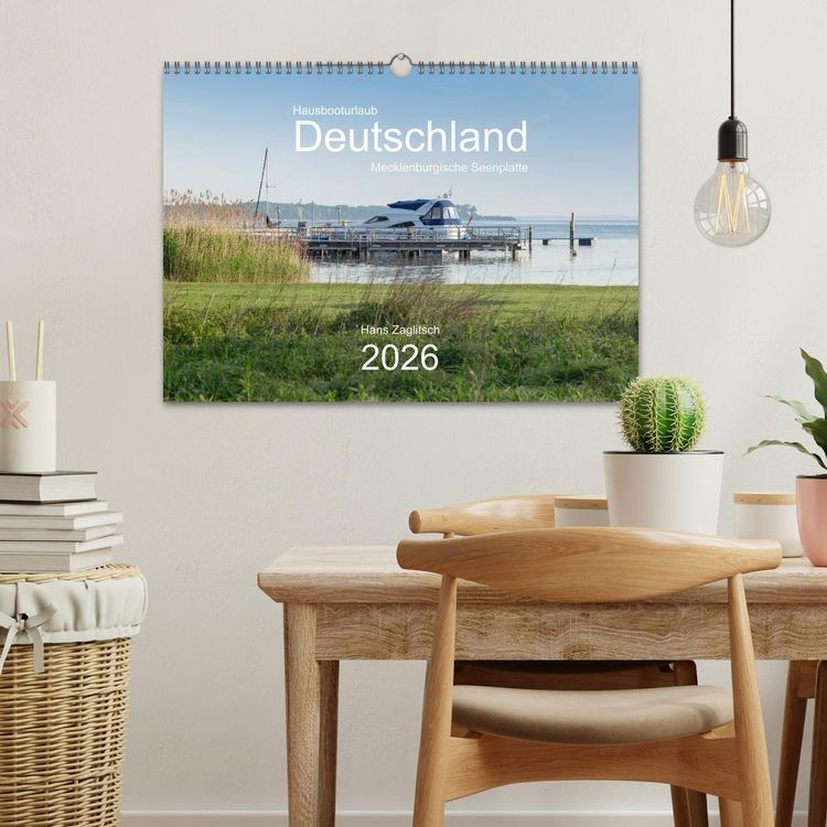 Produktbild: Hausbooturlaub Deutschland - Mecklenburgische Seenplatte (Wandkalender 2026 DIN A3 quer), CALVENDO Monatskalender