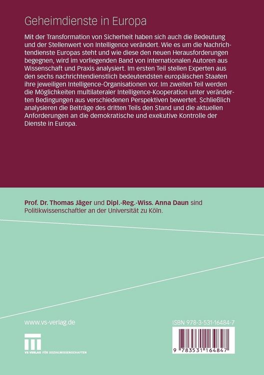 Produktbild: Geheimdienste in Europa