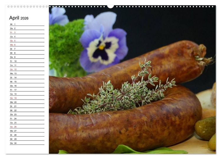 Produktbild: Brotzeit. Herzhaft und beliebt (hochwertiger Premium Wandkalender 2026 DIN A2 quer), Kunstdruck in Hochglanz