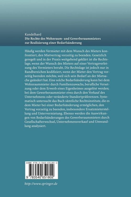 Produktbild: Die Rechte des Wohnraum- und des Gewerberaummieters zur Realisierung einer Bedarfs&auml;nderung