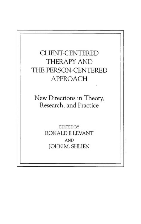 Produktbild: Client-Centered Therapy and the Person-Centered Approach