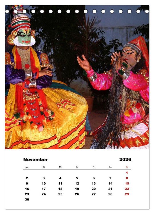 Produktbild: In Kerala (Tischkalender 2026 DIN A5 hoch), CALVENDO Monatskalender