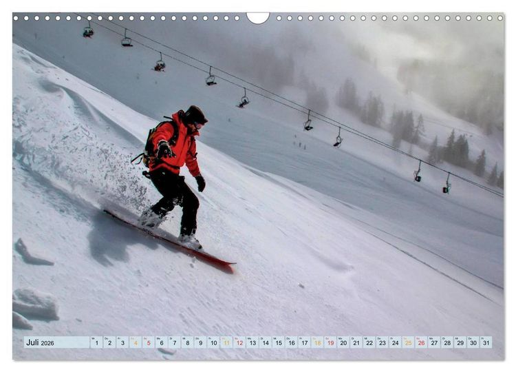 Produktbild: Snowboarden - ein St&uuml;ck Freiheit (Wandkalender 2026 DIN A3 quer), CALVENDO Monatskalender