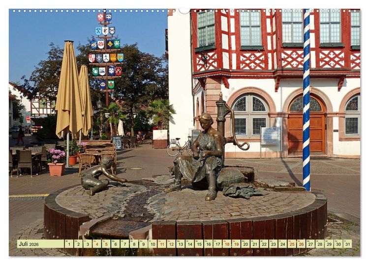 Produktbild: Weinregion Bergstra&szlig;e Burgen, Wein und Mandelbl&uuml;te (Wandkalender 2026 DIN A2 quer), CALVENDO Monatskalender