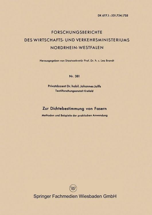 Produktbild: Zur Dichtebestimmung von Fasern