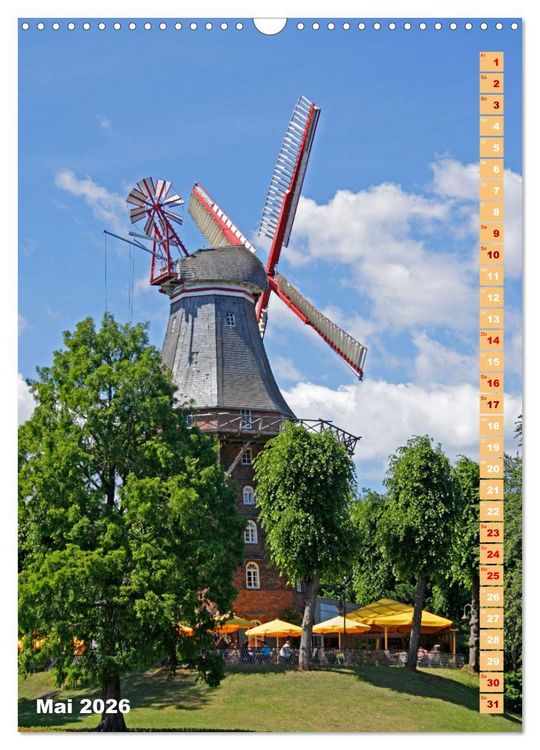 Produktbild: Deutschlands historische Windm&uuml;hlen (Wandkalender 2026 DIN A3 hoch), CALVENDO Monatskalender