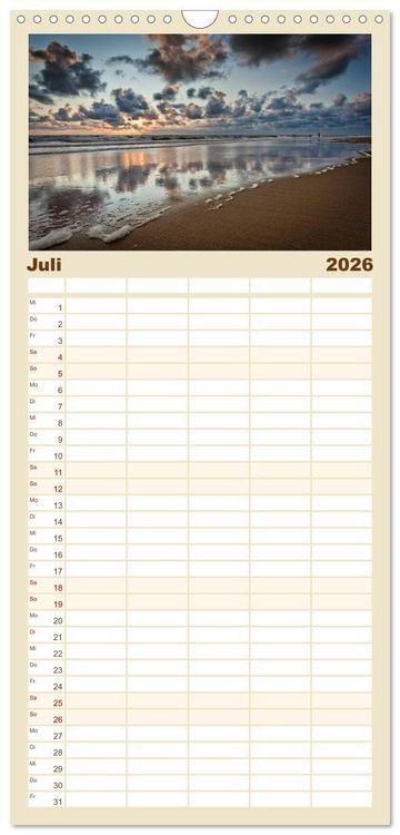 Produktbild: Familienplaner 2026 - Sylt-Abende - Fotografien von Beate Zoellner mit 5 Spalten (Wandkalender, 21 x 45 cm) CALVENDO