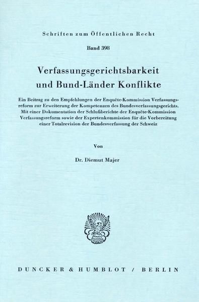 Produktbild: Verfassungsgerichtsbarkeit und Bund-L&auml;nder Konflikte.