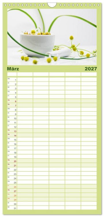 Produktbild: Familienplaner 2027 - Helfende Kr&auml;uter aus dem Garten mit 5 Spalten (Wandkalender, 21 x 45 cm) CALVENDO
