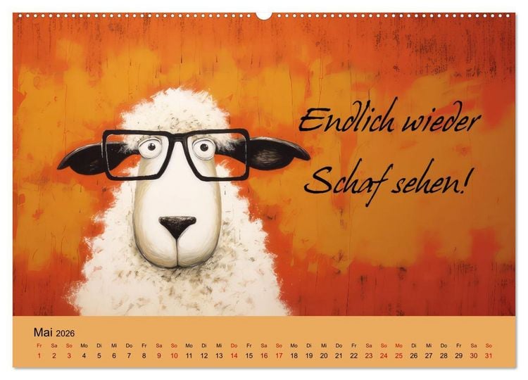 Produktbild: Schafspr&uuml;che (hochwertiger Premium Wandkalender 2026 DIN A2 quer), Kunstdruck in Hochglanz