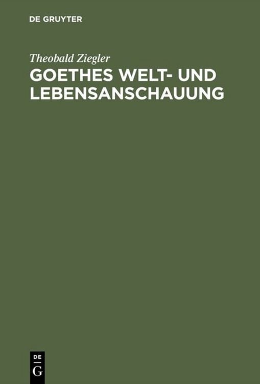 Produktbild: Goethes Welt- und Lebensanschauung