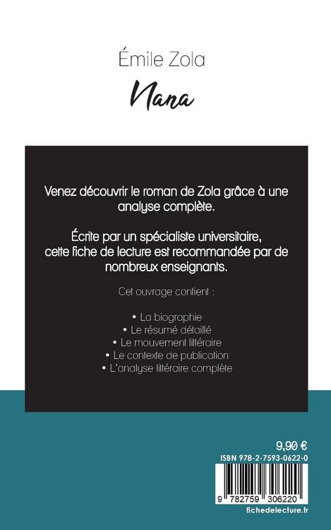 Produktbild: Nana de &Eacute;mile Zola (fiche de lecture et analyse compl&egrave;te de l'oeuvre)
