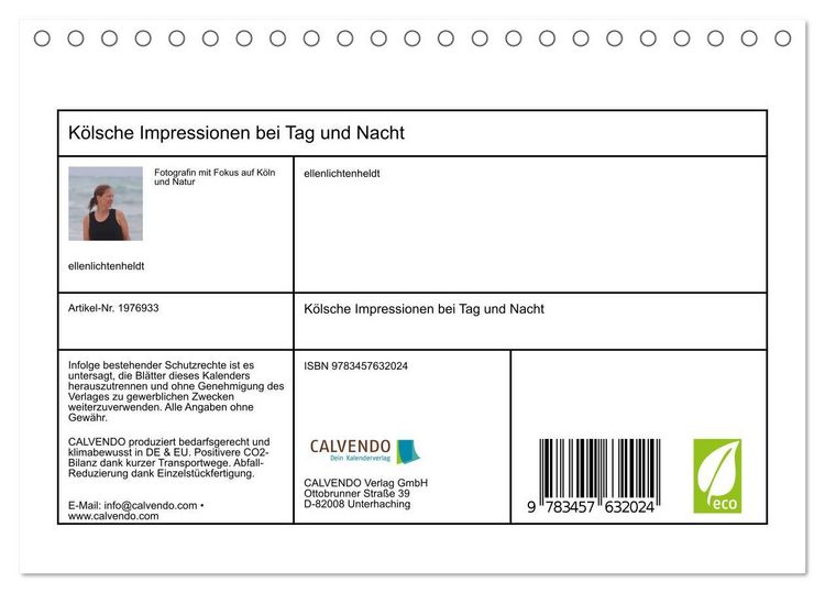 Produktbild: K&ouml;lsche Impressionen bei Tag und Nacht (Tischkalender 2026 DIN A5 quer), CALVENDO Monatskalender