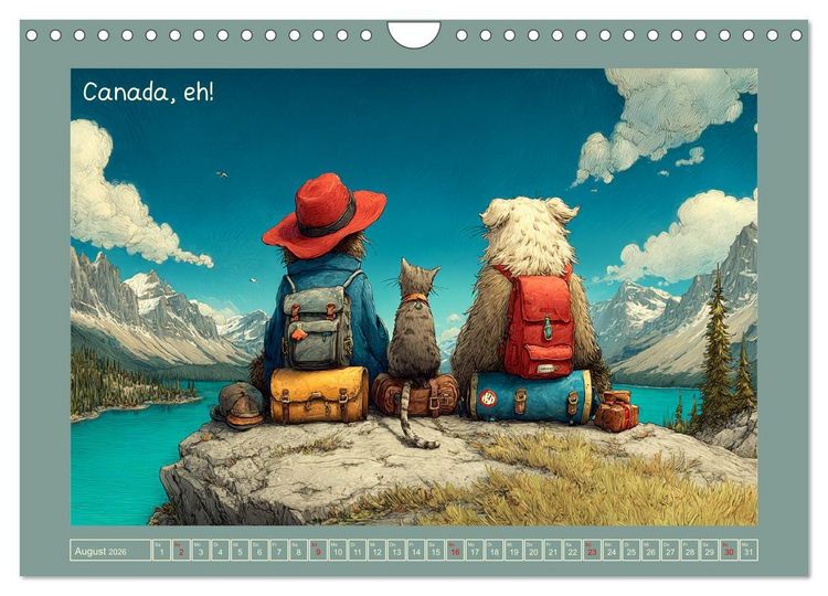 Produktbild: Weltenbummler. Hund und Katz auf Reisen (Wandkalender 2026 DIN A4 quer), CALVENDO Monatskalender