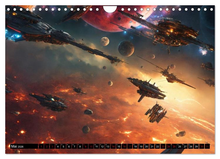 Produktbild: Futuristische Weltraumschlachten (Wandkalender 2026 DIN A4 quer), CALVENDO Monatskalender