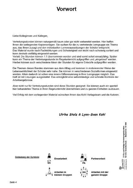 Produktbild: Vertretungsstunden Grundschule