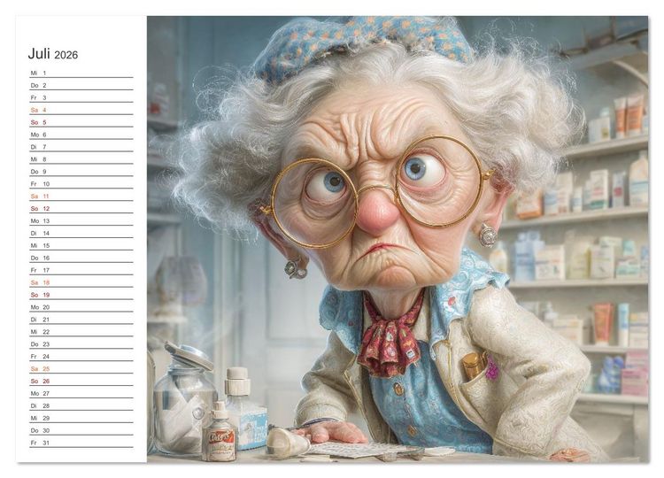 Produktbild: Oma macht jetzt Sonderschicht (Wandkalender 2026 DIN A2 quer), CALVENDO Monatskalender