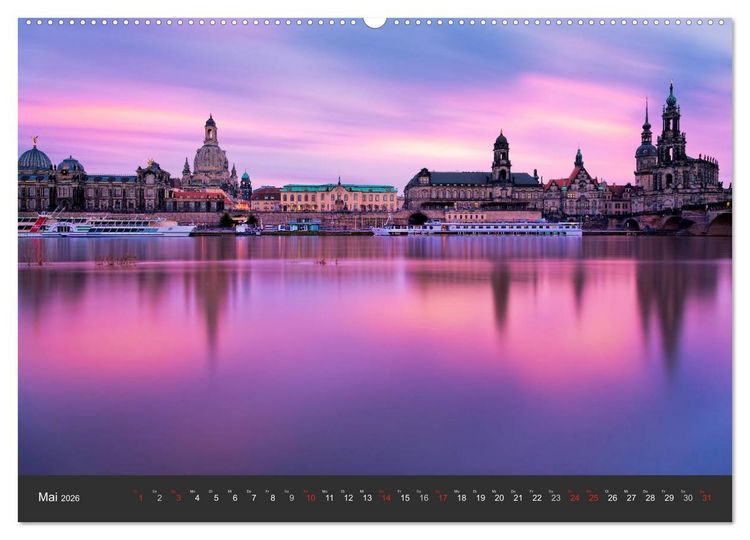 Produktbild: Barockstadt Dresden (hochwertiger Premium Wandkalender 2026 DIN A2 quer), Kunstdruck in Hochglanz