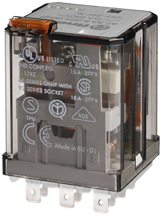 Produktbild: Finder 62.33.9.024.4300 Steckrelais 24 V/DC 16A 3 Schlie&szlig;er 1St.